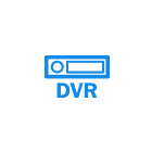 Blue DVR icon with a rectangle and circle. Blue DVR icon with a rectangle and circle.