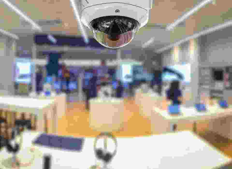 Security camera monitoring a busy office environment. Security camera monitoring a busy office environment.