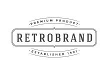 RetroBrand logo with vintage design elements. RetroBrand logo with vintage design elements.