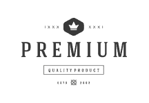Vintage-style premium quality product label with crown and established date. Vintage-style premium quality product label with crown and established date.
