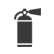 A red fire extinguisher with a hose and safety pin. A red fire extinguisher with a hose and safety pin.
